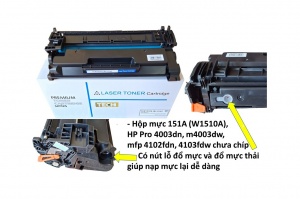 Hộp mực HP 151A (W1510A), HP Pro 4003dn, M4003dw, MFP 4102fdn, 4103fdw, chưa chíp